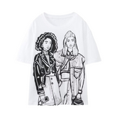 Stylish Tandem Rhinestones T-Shirt