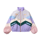 Pastel Stand Collar Cartoon Jacket