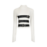 Triple Front Straps Knitted Sweater