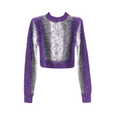 Gradient Knitted Mohair Cropped Sweater