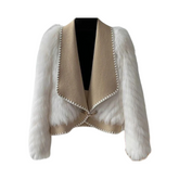 Woolen Lapel Short Fur Coat