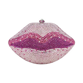 Hot Lips Rhinestones Clutch Bag