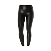 Semi-Glossy Faux Leather Stretch Leggings