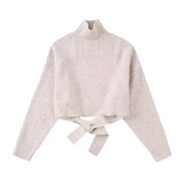 Honeycomb Knit Cropped Sweater
