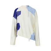 Pre Order: Blue Patches Tassels Knitted Sweater