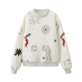 Pictographs Quilted Sweatshirt