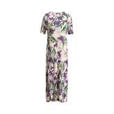 Orchids Ribbon Accent Pleated Dress