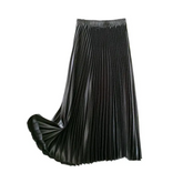 Pleated High-Waist Midi Skirt