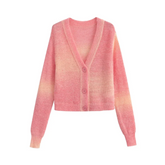 Gradient Pink Knit Cardigan