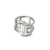 Greek Key Titanium Steel Ring