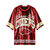 Sequined Jersey Shirt Dress