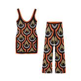 Retro Knitted Top+Pants Set