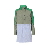 Color-block Pinstripes Spliced Dress