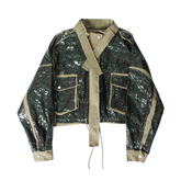 Sequined Short Bomber Jacket