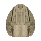 Ruched Sleeves Loose Fit Jacket