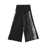 Print Wide Leg Cotton Pants
