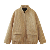 Gold Sequined Snap Buttons Jacket