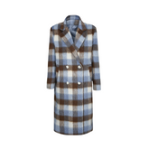 Plaid Double Breasted Belted Coat