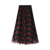 Plaid Maxi Tulle Skirt