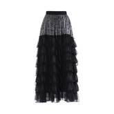 Tiered Ruffles Midi Skirt