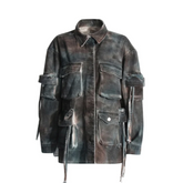 Patchwork Pockets Camouflage Loose Jacket