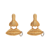 Nose Lips Large Brass Earrings