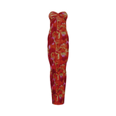 Strapless Plisse Maxi Dress