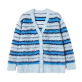 Fringe Stripes Knit Cardigan