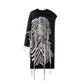 Contrast Stripes Tasseled Sweater Dress