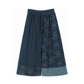 Swirly Patchwork Denim Wide Pants