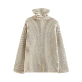 Contrast Knit Chunky Sweater