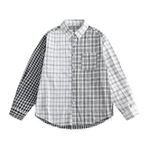 Checked Plaid Patchwork Shirt