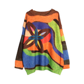 Multicolor Floral Knit Sweater