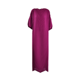 Pleated Boat Neckline Maxi Dress