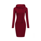 Kangaroo Pocket Hooded Midi Dress
