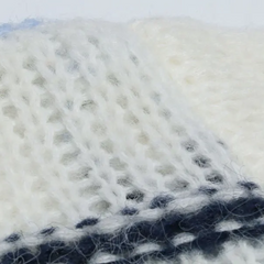 White Knitted Stripes V-Neck Long Sleeve Sweater