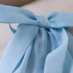 Removable Ribbon Tencel Halter-Neck Sleeveless Dress