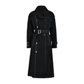 Geometric Metal Buckle Trench Coat