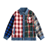 Multicolor Patchwork Plaid Jacket
