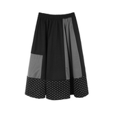 Patchwork Elastic Waist Skirt