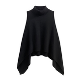 Pre Order: Black Turtleneck Knitted Sleeveless Sweater