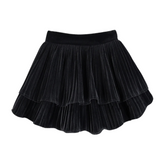 Velvet Pleated Mini Skirt