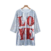 Sequined Love Jersey Top