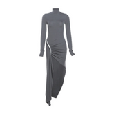 Grey Turtleneck Slim Fit Dress