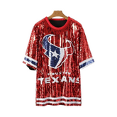 Sequined Letter Pattern Loose Top