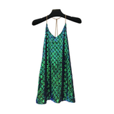 Green Sequined Chain Strap Dress
