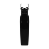 Pre Order: Black Faux Leather Sleeveless Dress