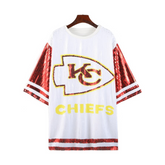 White Sequined Loose Rugby Jersey