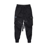 Pre Order: Black Multiple Pockets Trouser Pants