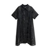 Pre Order: Black Hollow-Out A-Line Dress